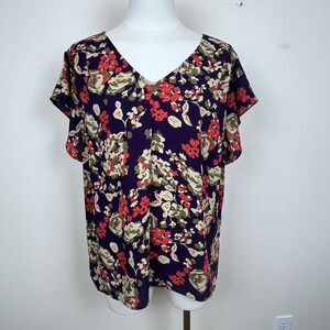 CAbi Top Womens Medium A La Mode Blouse 4169 V Neck Ophelia Floral Bohemian
